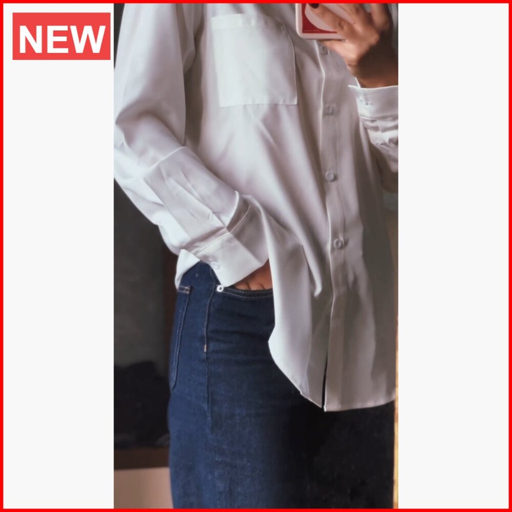 Soft Polyester Spandex Button Down Shirt with Che… - image 7